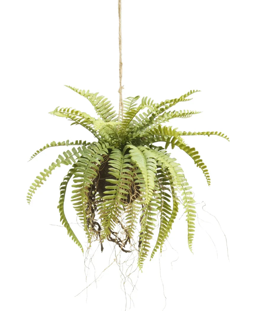 Artificial Hanging Fern on Ball